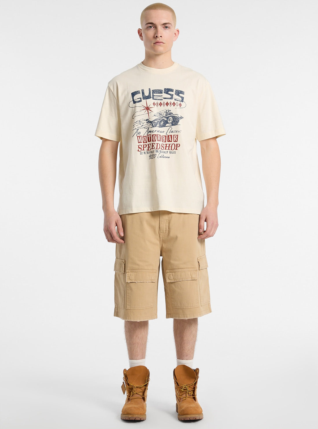 Guess Originals Beige Printed Muscle T-Shirt M5GI65K8FQ4 Full View