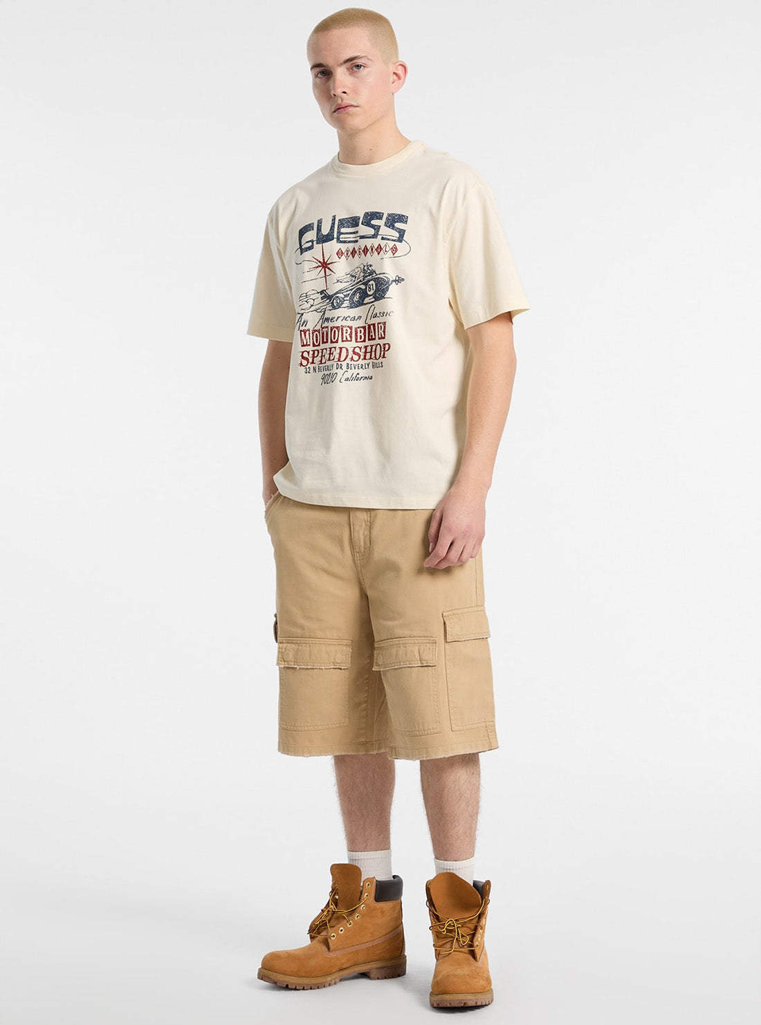 Guess Originals Beige Printed Muscle T-Shirt M5GI65K8FQ4 Full View