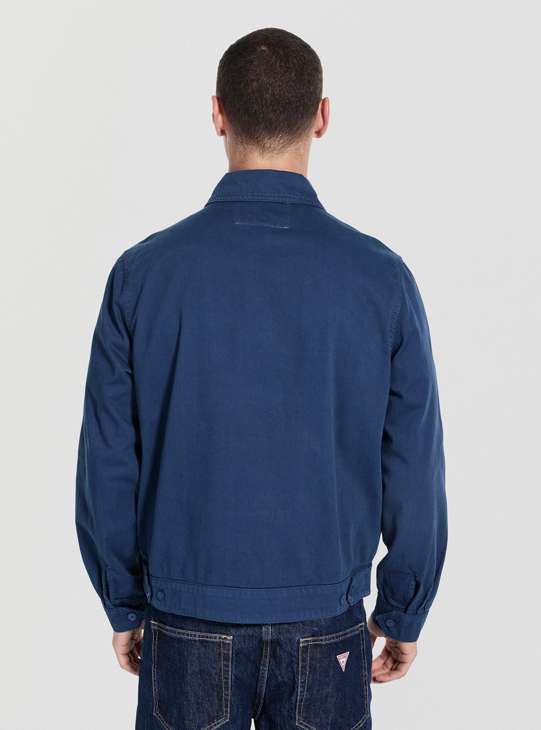 Guess Originals Blue Full Zip Cap Jacket M5GN54WGCVA Back View