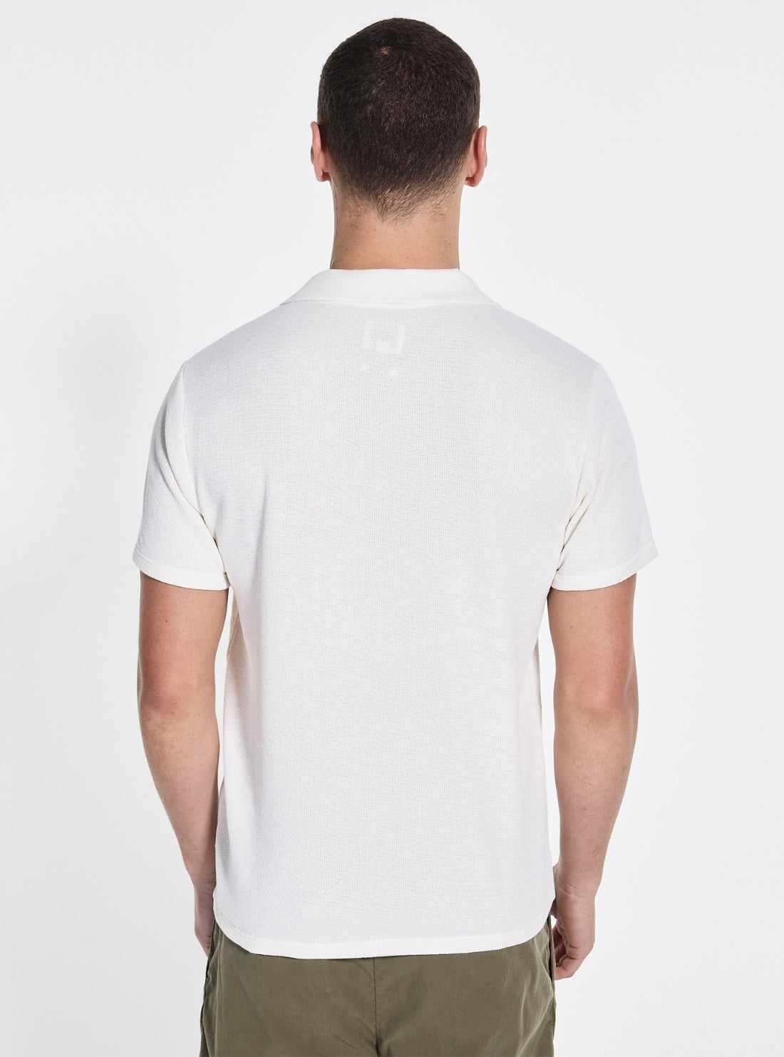 GUESS Mens White Madden Soft Knitted Polo Shirt M5GP27KCRF0 Back View