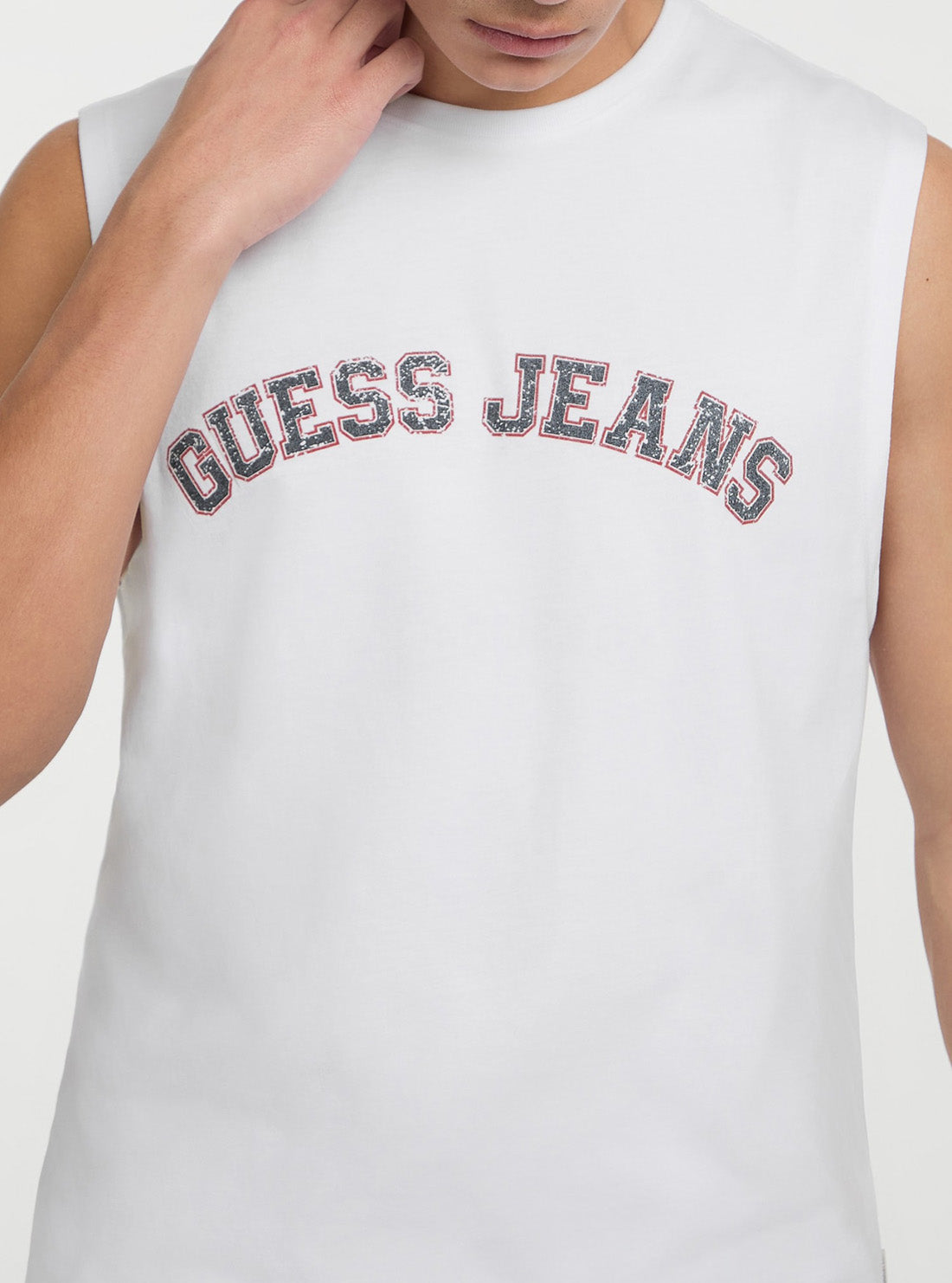 Guess Jeans Eco White Muscle Collegiate Tank