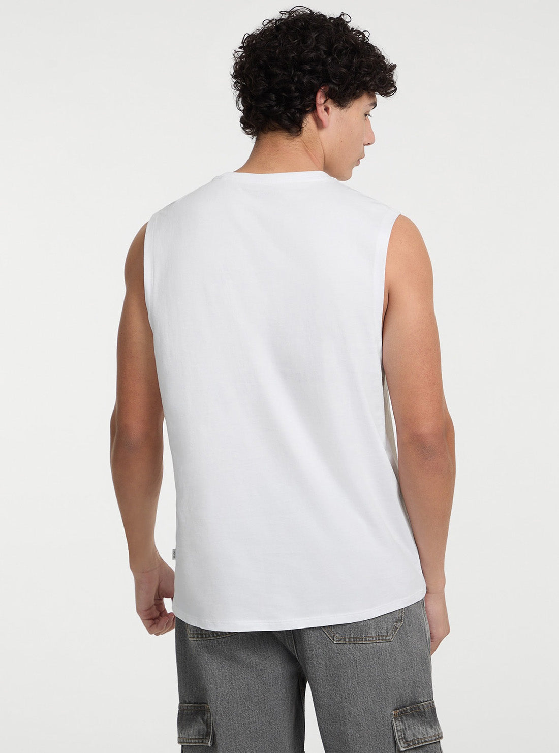 Guess Jeans Eco White Muscle Collegiate Tank