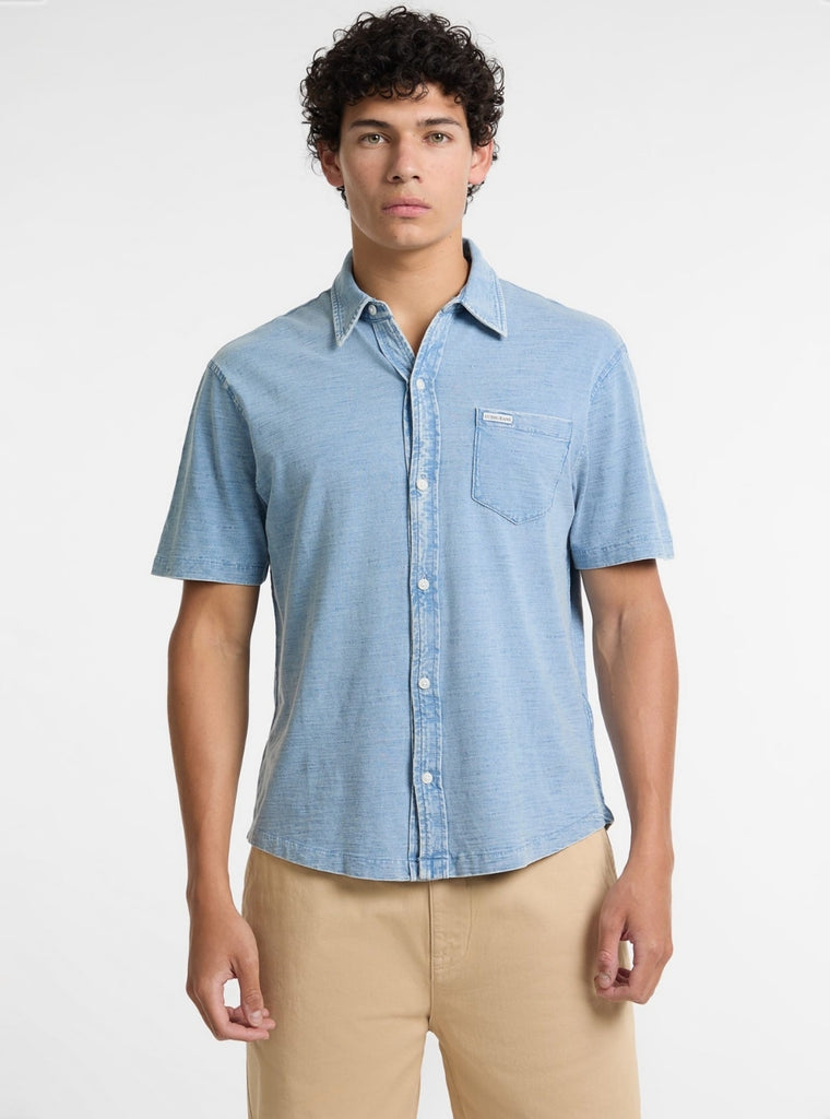 Blue Regular Button Front Shirt | GUESS Jeans