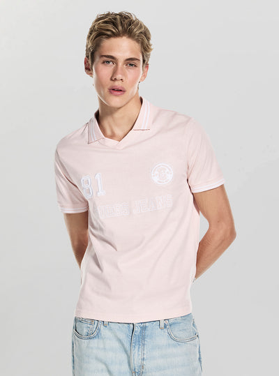 Guess Jeans Eco Pink Soccer Polo T-Shirt M5GP46K8FQ4 Front View