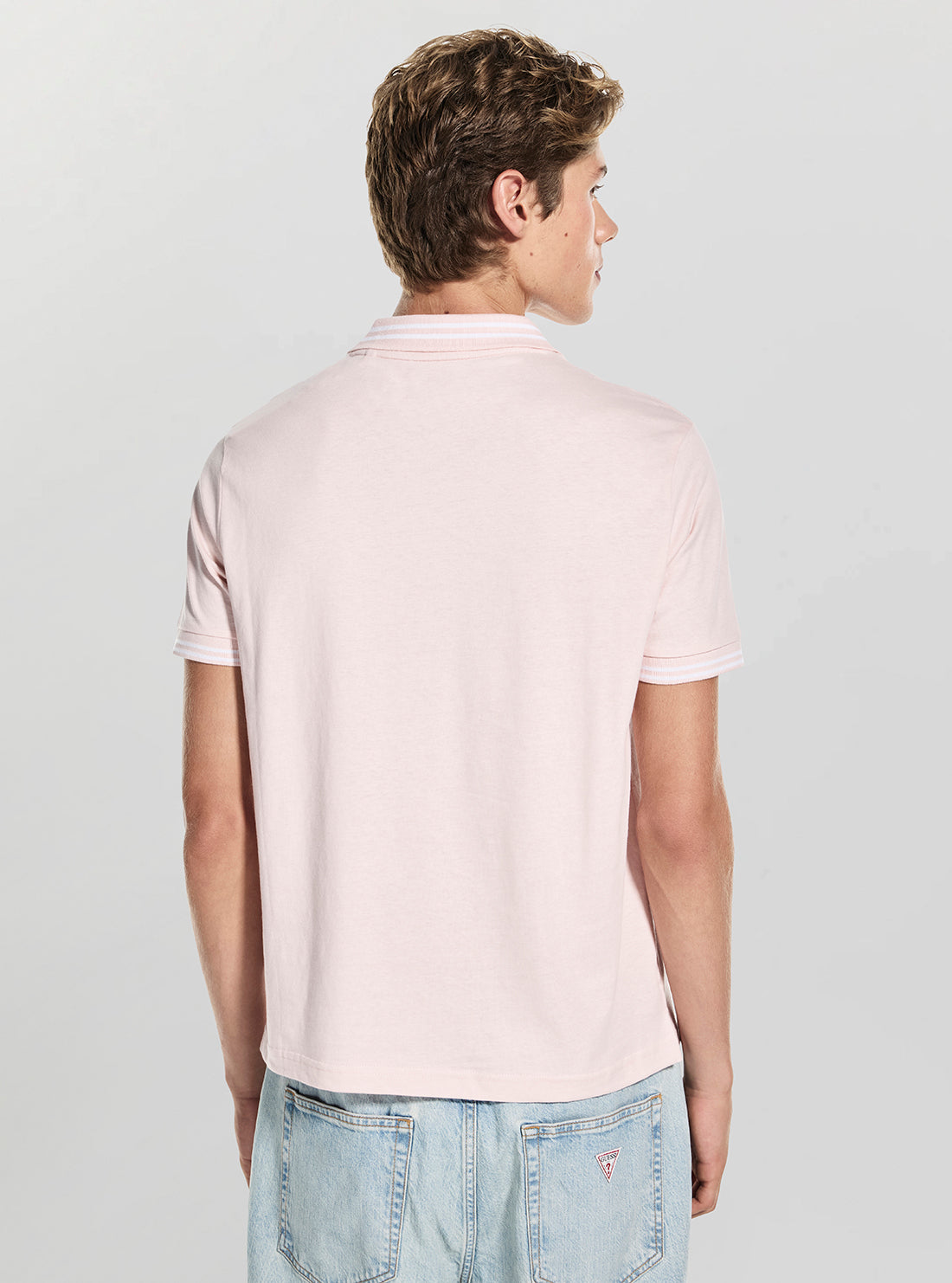 Guess Jeans Eco Pink Soccer Polo T-Shirt M5GP46K8FQ4 Back View
