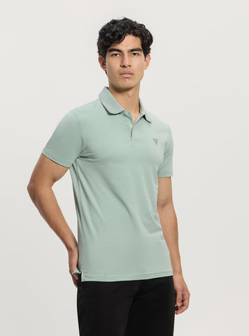 GUESS Mens Green Nolan Polo T-Shirt M5GP66J1314 Front View