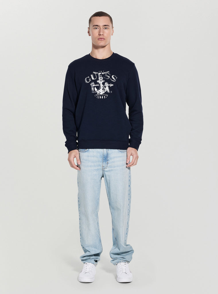 Blue Graphic Anchor Sweatshirt | GUESS