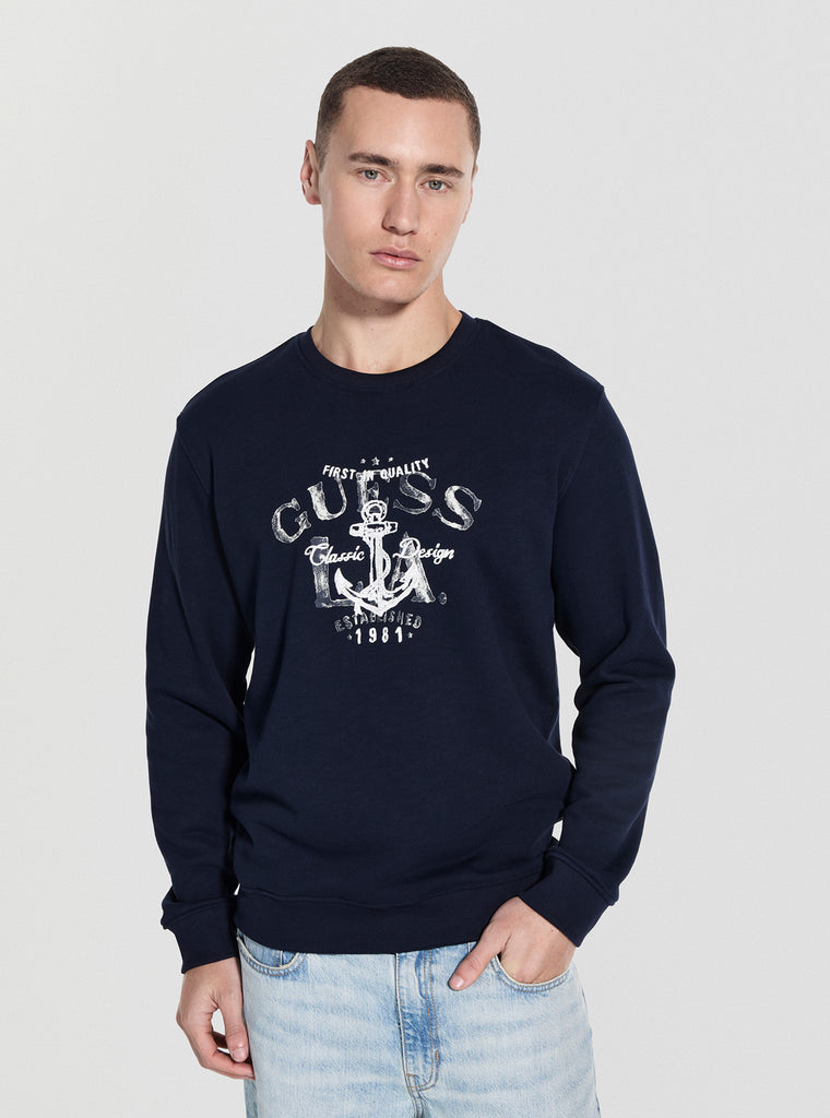 Blue Graphic Anchor Sweatshirt | GUESS