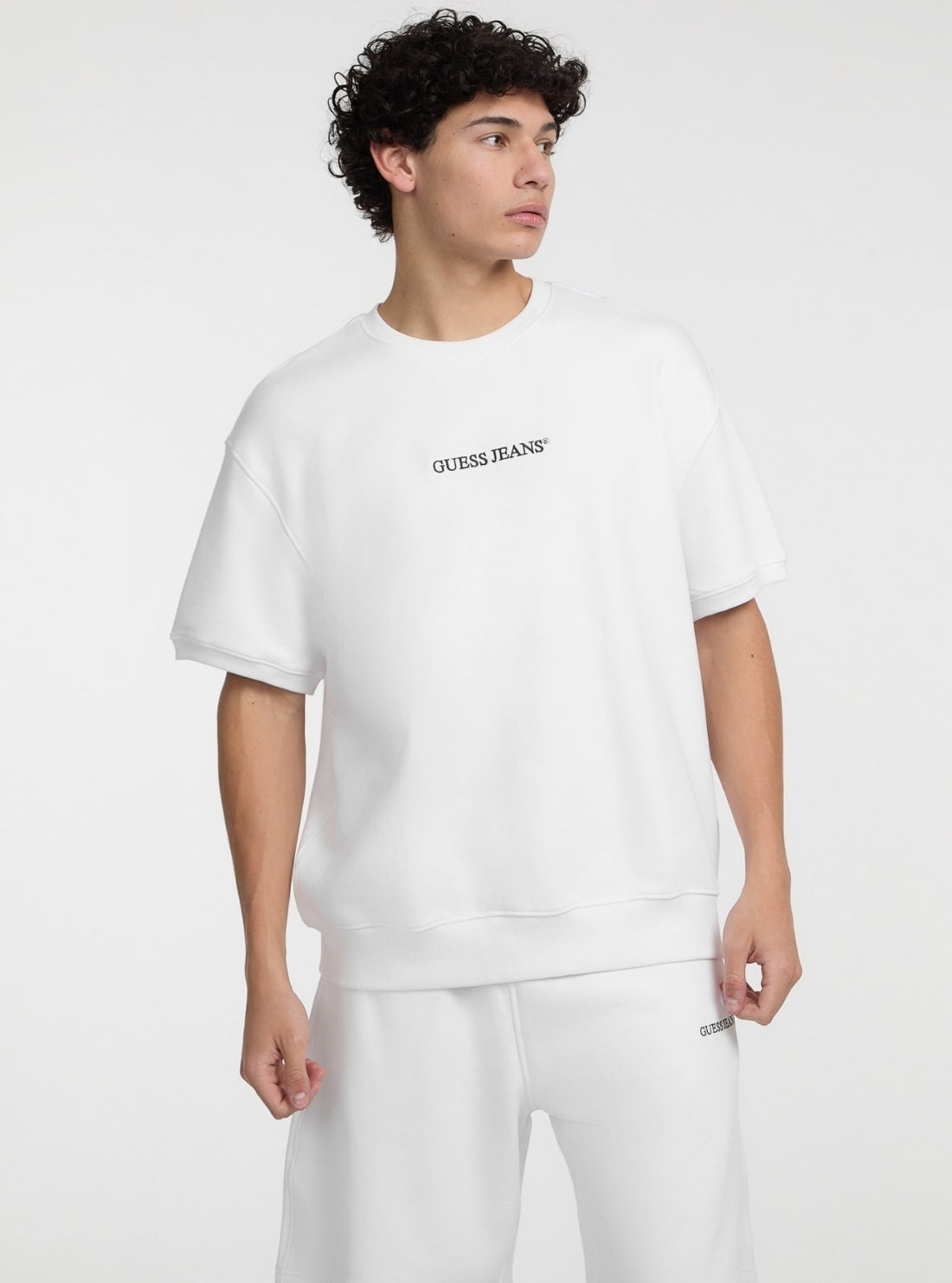Guess Jeans White Logo Sweatshirt T-Shirt M5GQ18KCPR1 Front View