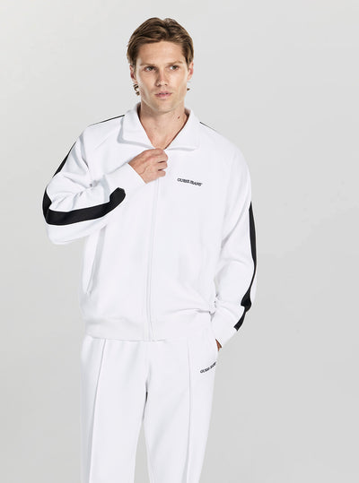 Guess Jeans White Tricot Track Jacket M5GQ29KB212 Front View