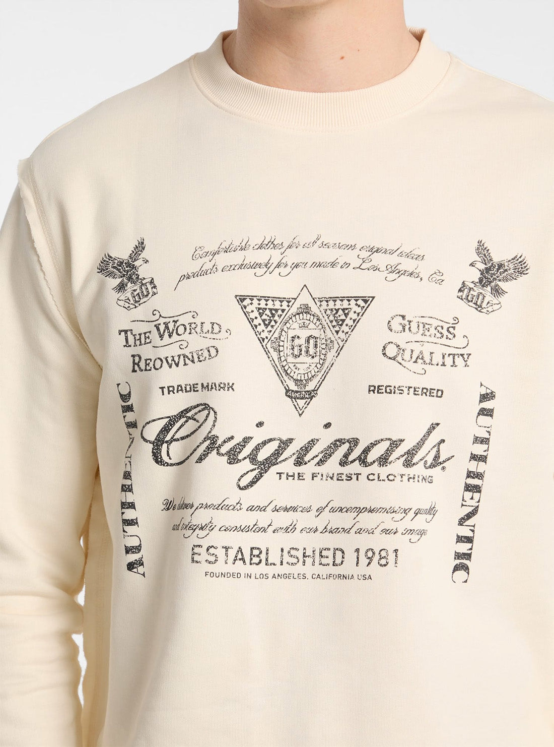 Guess Originals Beige Lightweight Sweatshirt M5GQ38K68I4 Detail View