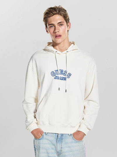 Guess Jeans White Hooded Classic Sweatshirt M5GQ40KCTY1 Front View