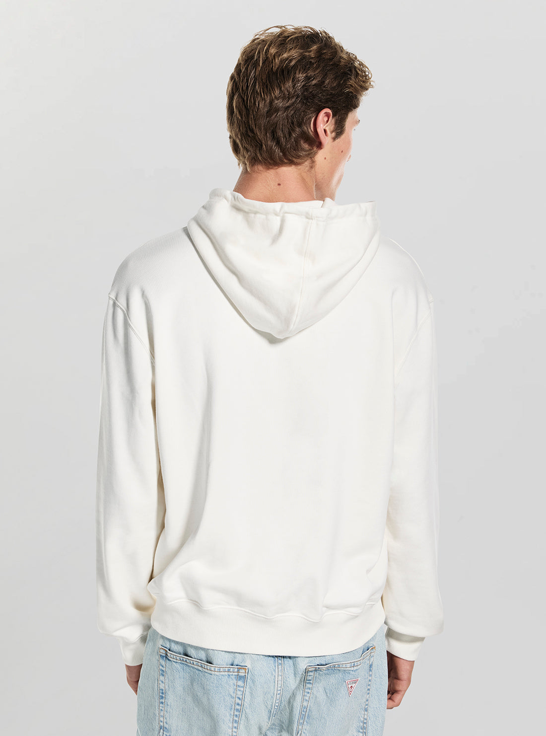 Guess Jeans White Hooded Classic Sweatshirt M5GQ40KCTY1 Back View