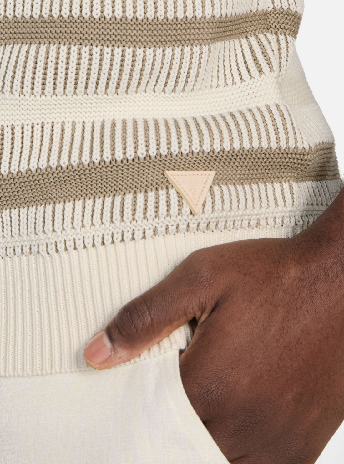 GUESS Mens Multi Giffard Striped Stitch Vest M5GR07Z3MI1 Detail View