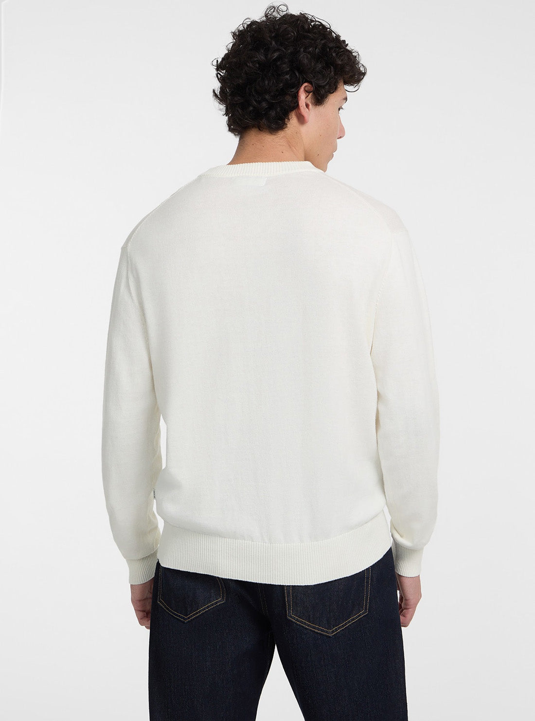 Guess Jeans White Jacquard Graphic Sweater M5GR15Z3HM1 Back View
