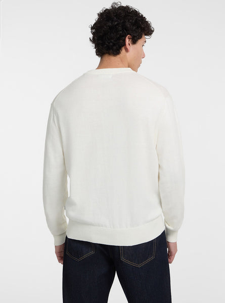 【オフホワイト(G293)】GUESS JEANS/(M)GUESS JEANS Emb Sweater Eco White Jacquard Graphic Sweater | GUESS Jeans