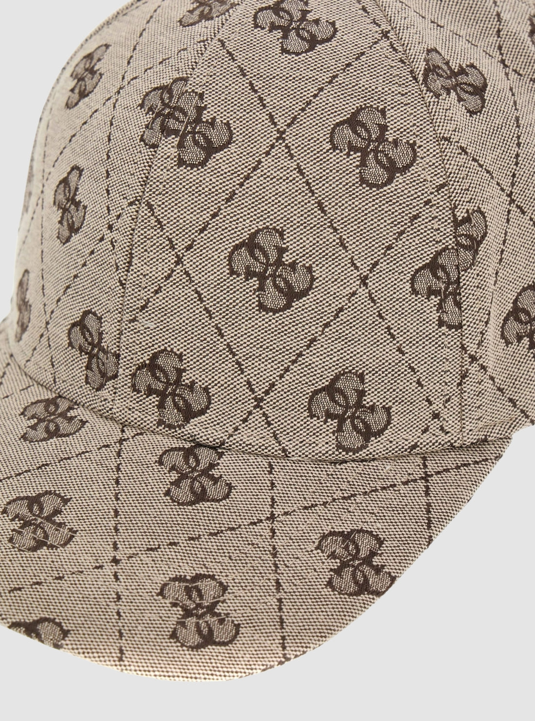 GUESS Mens Brown Logo Jacquard Baseball Cap M5GZ18WGUE0 Detail View