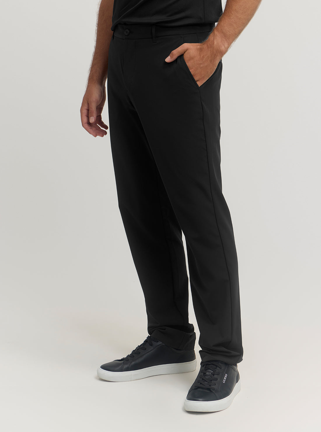 GUESS Mens Black Myron Dressy Pants M5RB01WGUP2 Front Side View