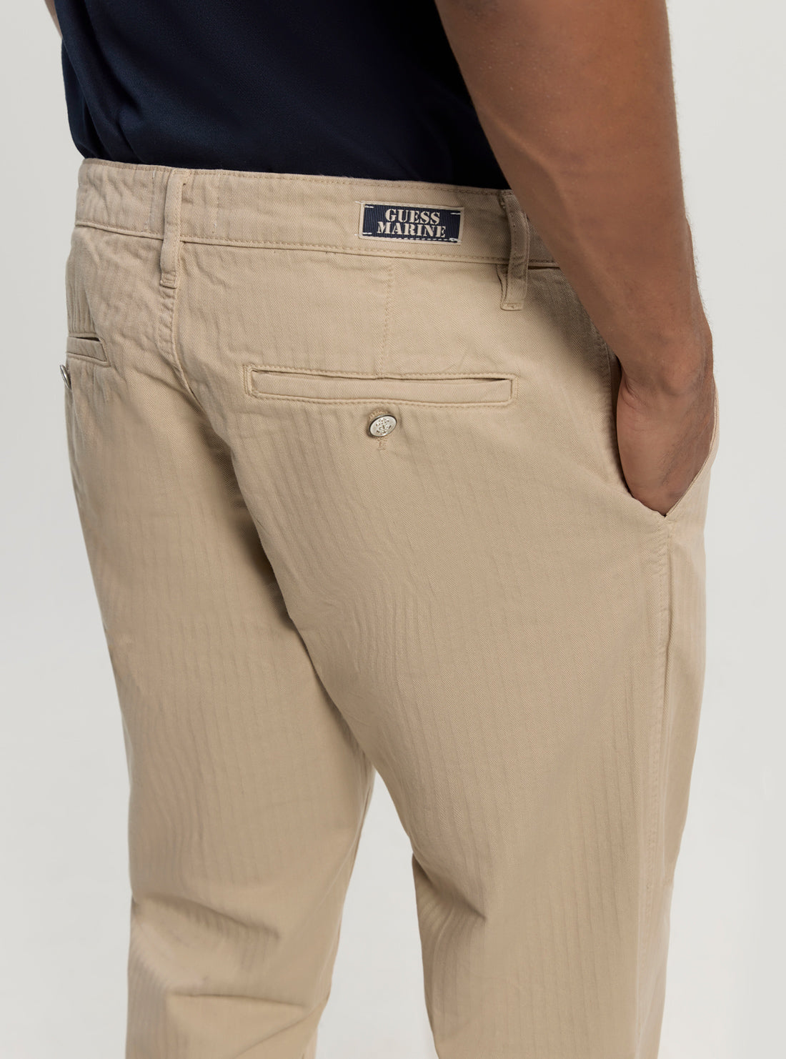 GUESS Mens Beige Angels Chino Pants M5RB16WGXZ1 Back Detail View