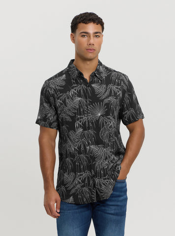 Eco Black Jungle Snake Print Shirt