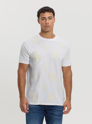 White Peony Print T-Shirt