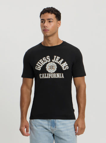 Guess Jeans Black Slim Printed T-Shirt
