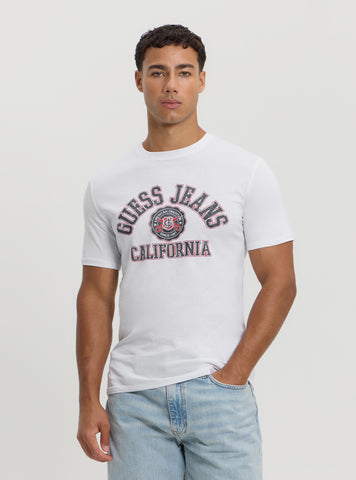 Guess Jeans White Slim Printed Tee