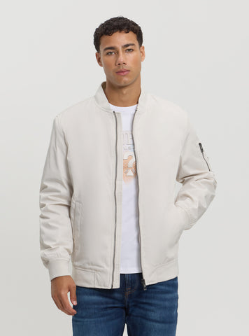 White Satin Bomber Jacket