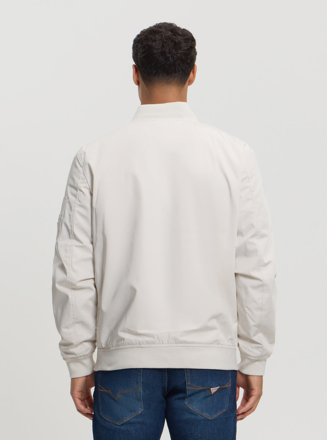 White Satin Bomber Jacket