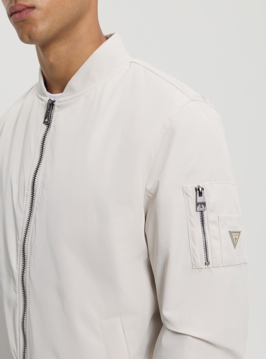 White Satin Bomber Jacket