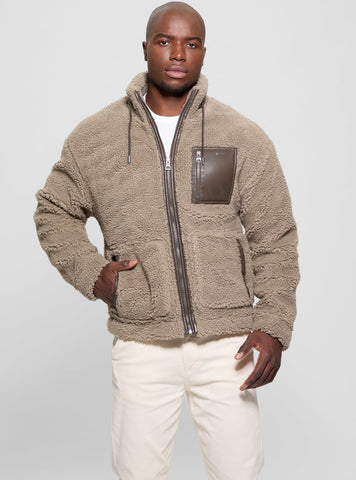 Brown Faux Sherpa Jacket