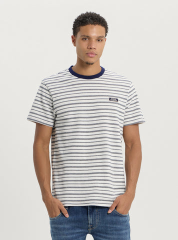 White Blue Marina Stripe T-Shirt
