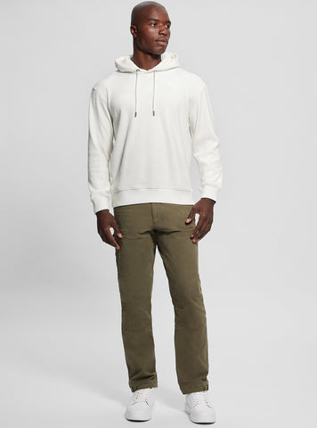 White Bonded Velvet Hoodie Jumper