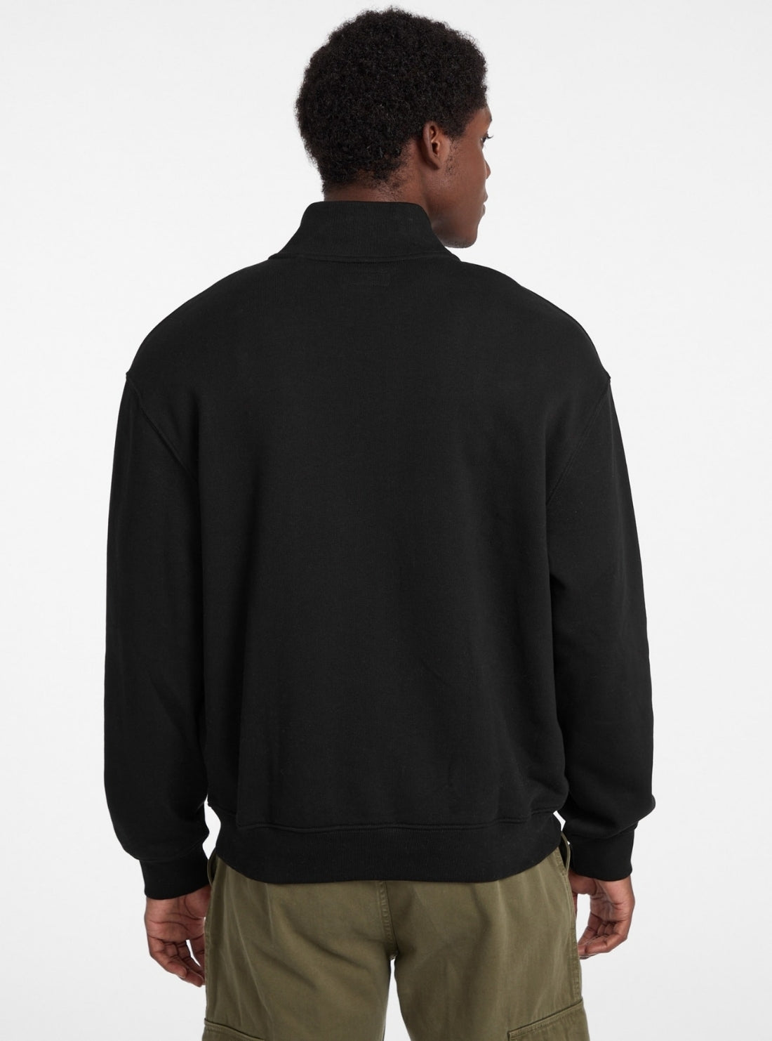 Guess Jeans Black Half Zip Logo Sweatshirt M5RQ42KCPR1 Back View