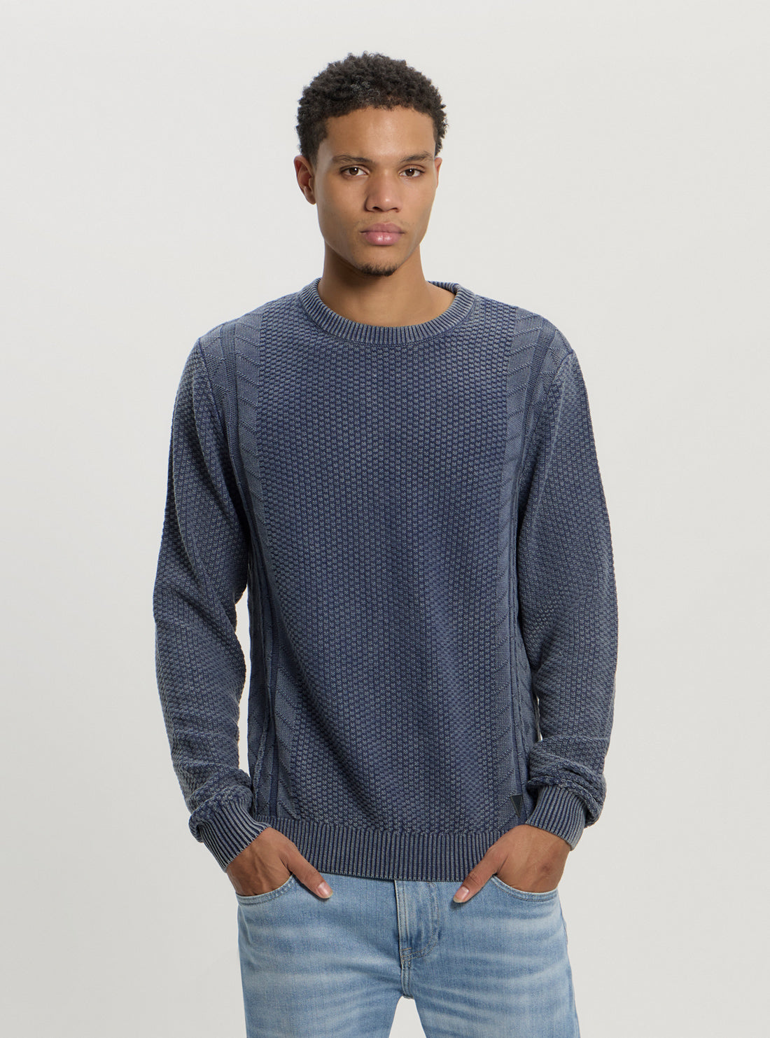 Blue Marine Cable Knit Jumper