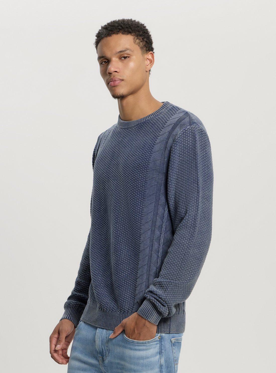 Blue Marine Cable Knit Jumper
