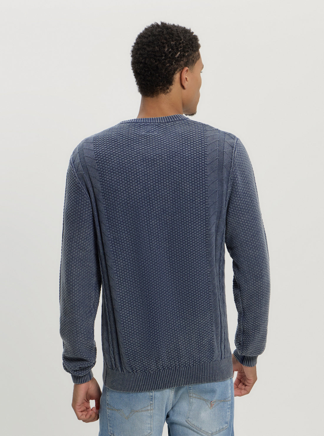 Blue Marine Cable Knit Jumper