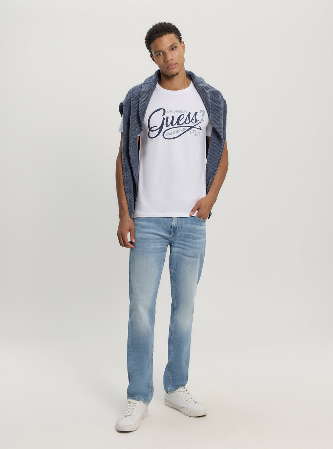 Blue Marine Cable Knit Jumper