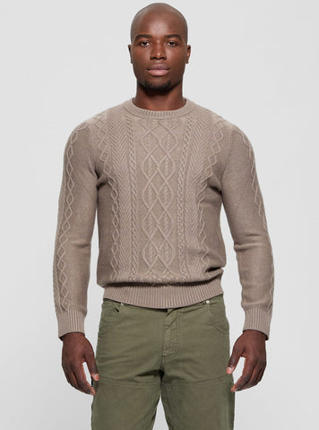Brown Noah Cable Knit Jumper