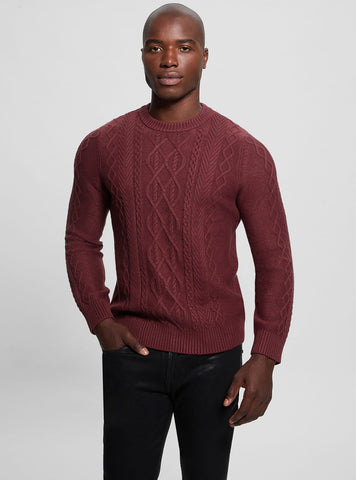 Red Noah Cable Knit Jumper