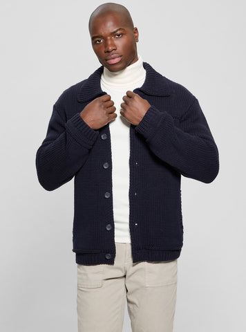 Blue Silas Trucker Knit Jacket