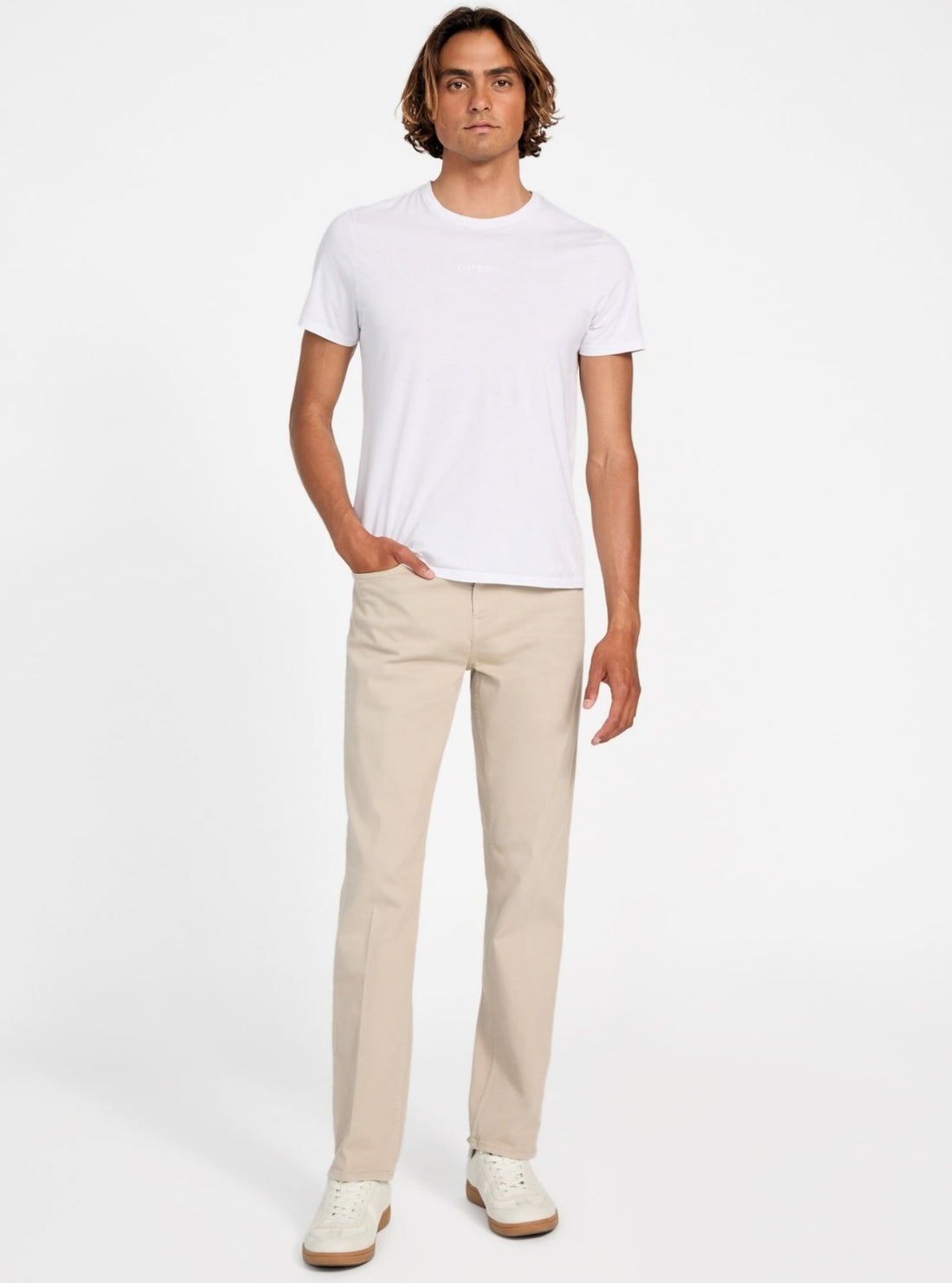 GUESS Mens Beige Angels Chino Pant M5YAN2WHD51 Full View