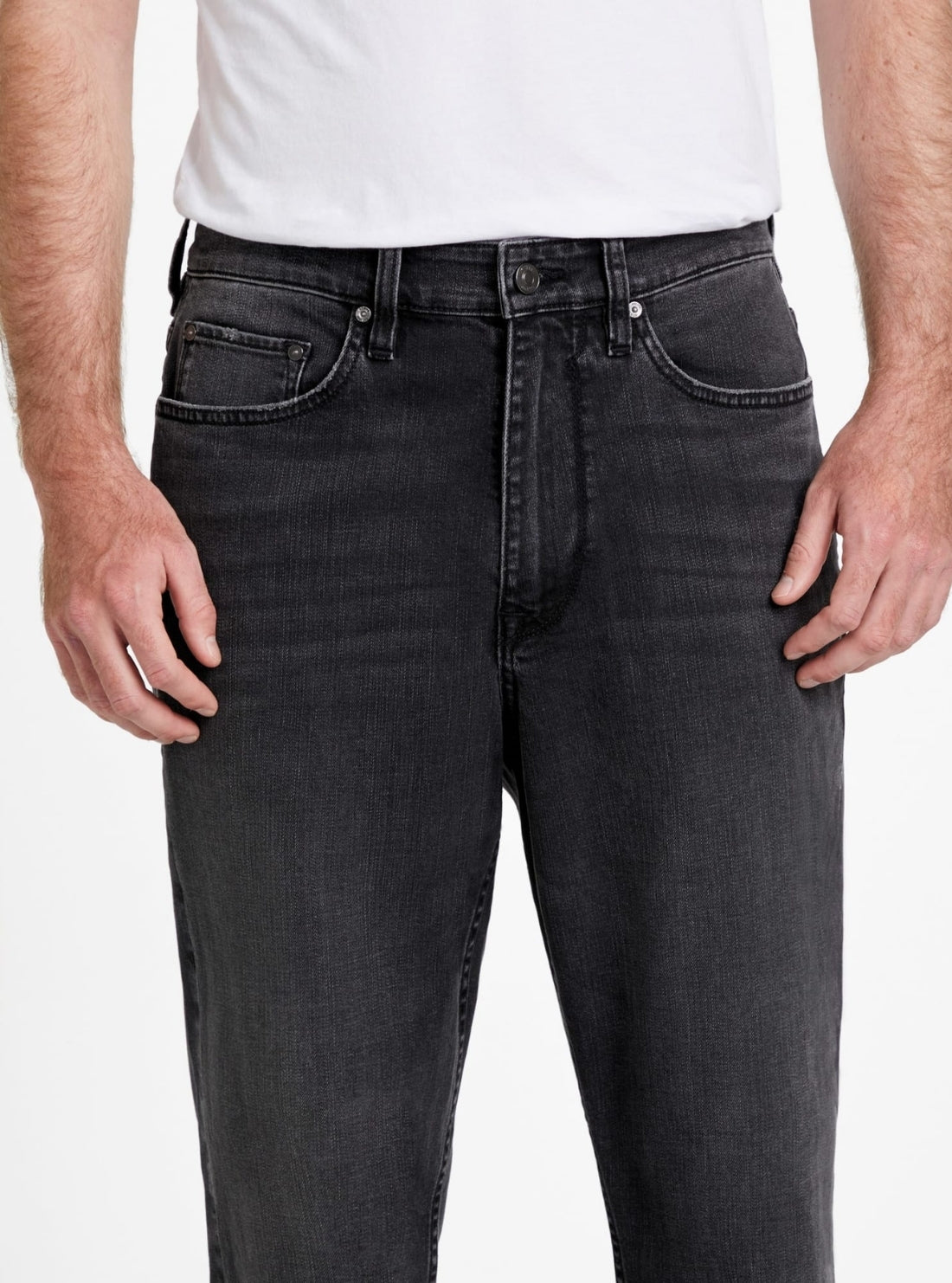 GUESS Mens Eco Black Mid Rise Owen Jeans M5YAT5D58K2 Detail View
