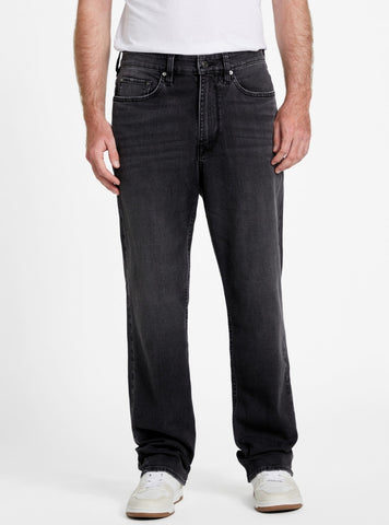 GUESS Mens Eco Black Mid Rise Owen Jeans M5YAT5D58K2 Front View