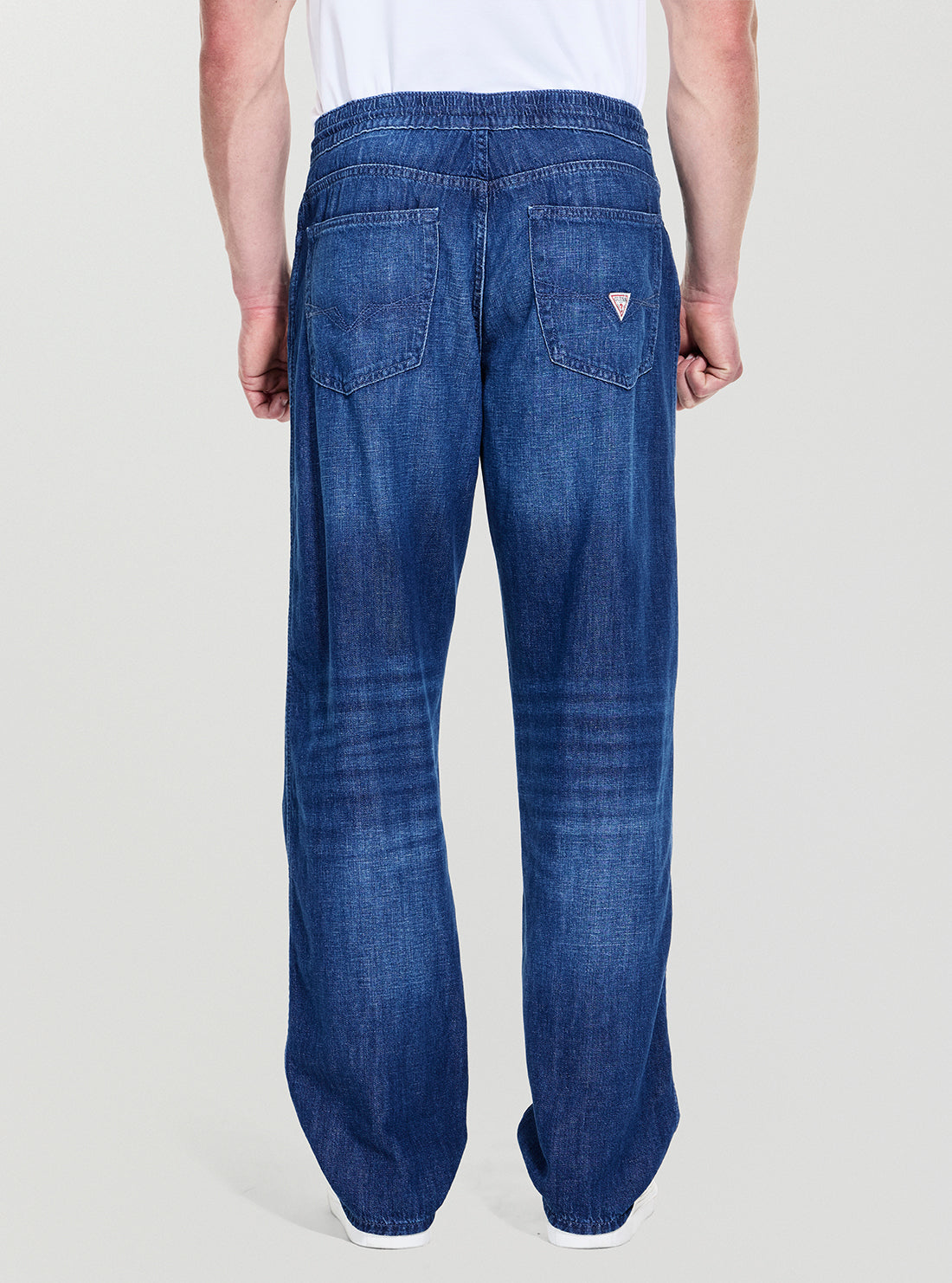 GUESS Mens Blue Owen Drawcord Jogger M5YAT5D5NO0 Back View