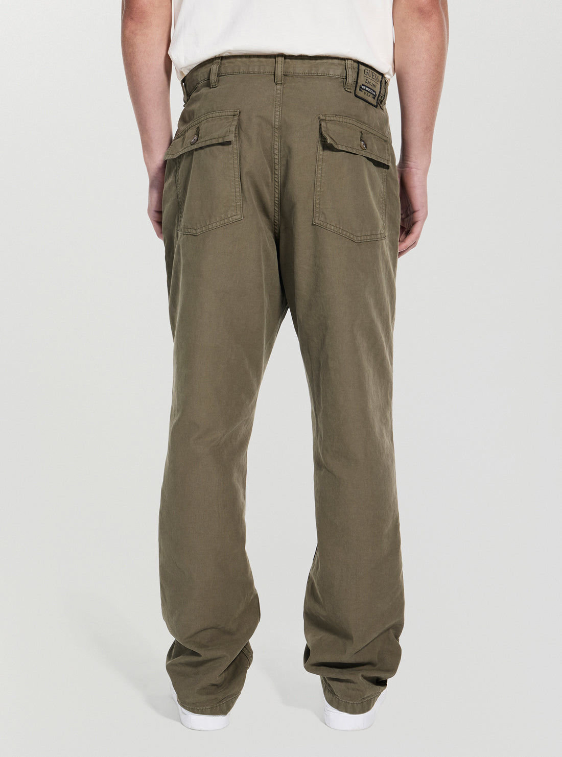 GUESS Mens Green Porto Straight Leg Pants M5YB21WHD61 Back View