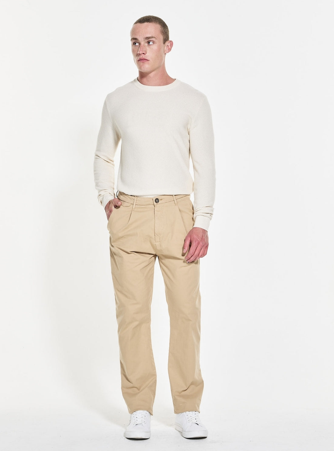 GUESS Mens Beige Taylor Chino Pants M5YB76WGEHA Full View