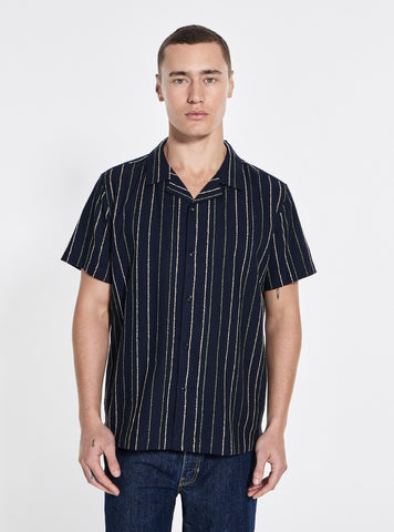 GUESS Mens Blue Multi Cooper Stripe Shirt M5YH58WHCC0 Front View