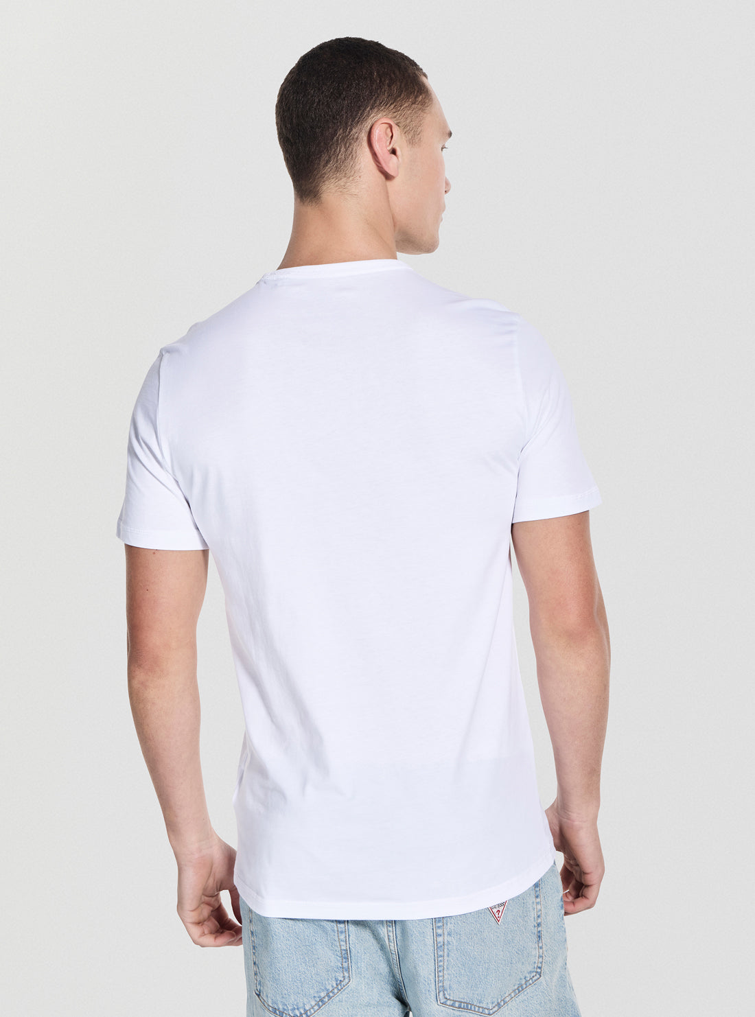 GUESS Mens White Guess Chest Box T-Shirt M5YI14I3Z14 Back View