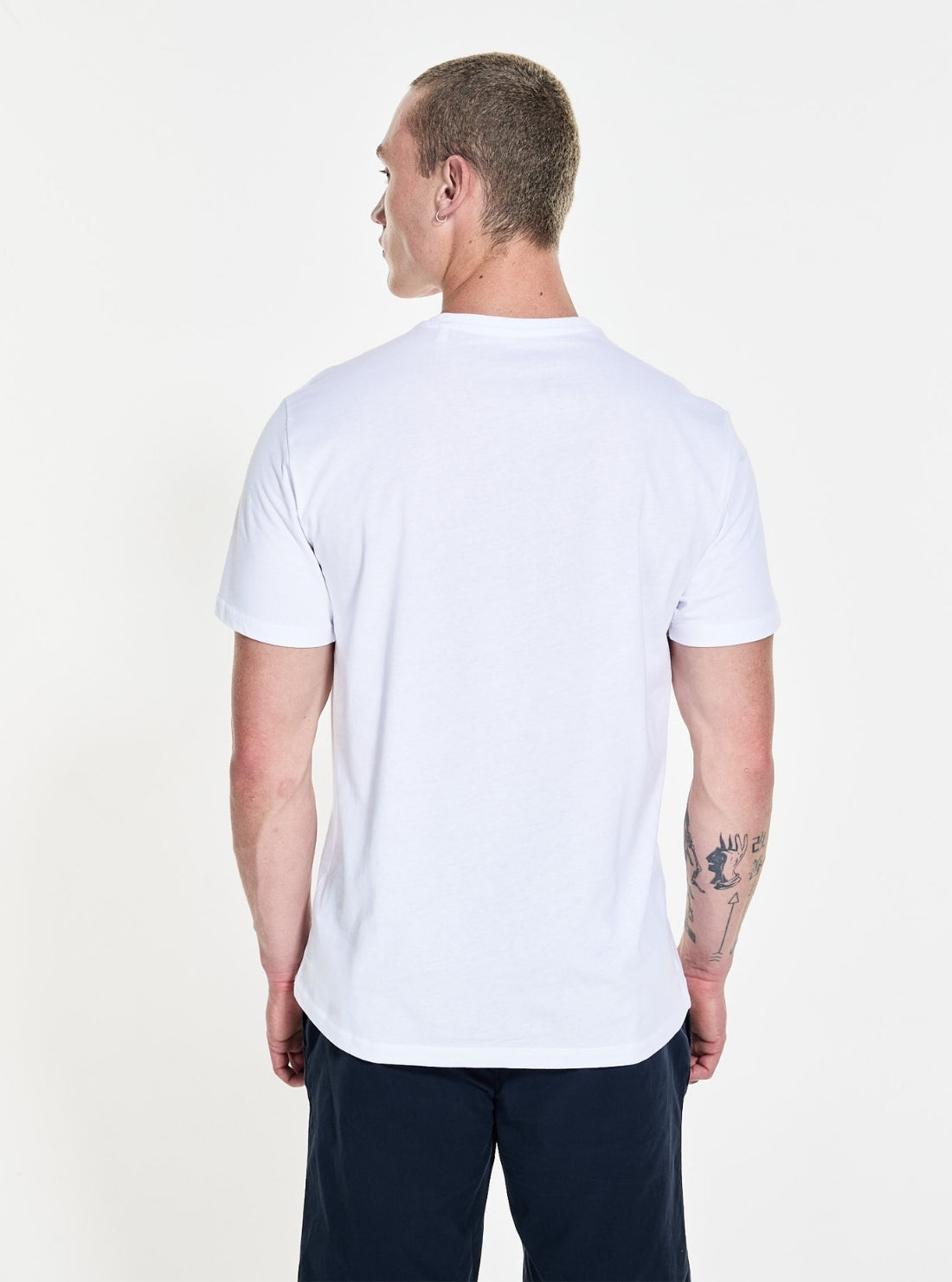 GUESS Mens White Guess Triangle T-Shirt M5YI15I3Z14 Back View